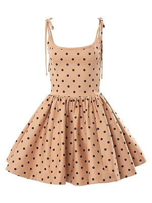 Polka-Dot Flared Minidress