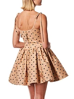 Polka-Dot Flared Minidress