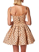 Polka-Dot Flared Minidress