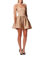 Polka-Dot Flared Minidress