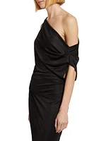 Draped One-Shoulder Top