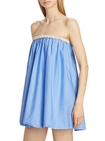 Pearl-Embellished Bubble Minidress
