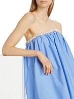 Pearl-Embellished Bubble Minidress