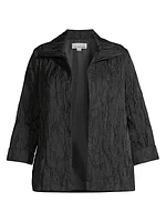 Plus Textured Jacquard A-Line Jacket