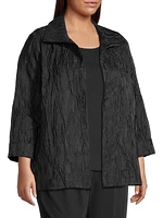 Plus Textured Jacquard A-Line Jacket