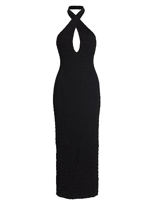 Milca Textured Keyhole Dress