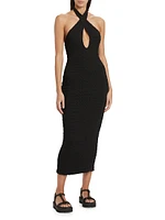 Milca Textured Keyhole Dress