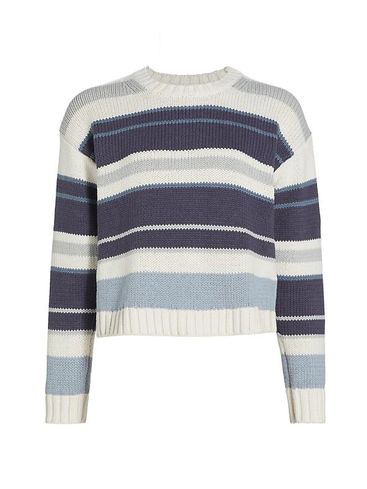 Harper Striped Cotton-Blend Crewneck Sweater