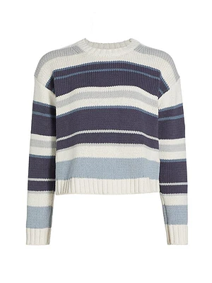 Harper Striped Cotton-Blend Crewneck Sweater