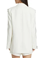 Iver Zip-Sleeve Crepe Blazer