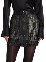 Kaiden Leather Knit Miniskirt