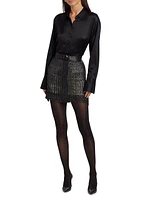 Kaiden Leather Knit Miniskirt