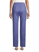 Straight-Leg Cotton-Blend Trousers