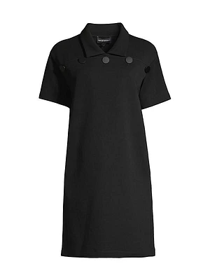 Button-Front Cotton-Blend Dress