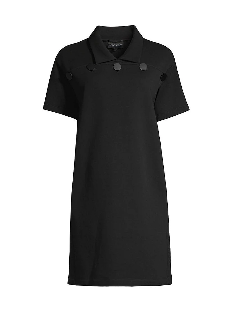 Button-Front Cotton-Blend Dress