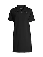 Button-Front Cotton-Blend Dress