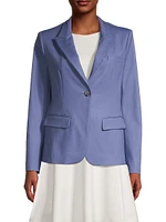 Cotton One-Button Blazer