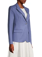 Cotton One-Button Blazer