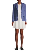 Cotton One-Button Blazer