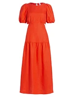 Kennedy Puff-Sleeve Cut-Out Maxi Dress