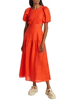 Kennedy Puff-Sleeve Cut-Out Maxi Dress