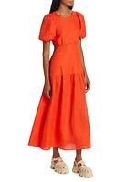 Kennedy Puff-Sleeve Cut-Out Maxi Dress