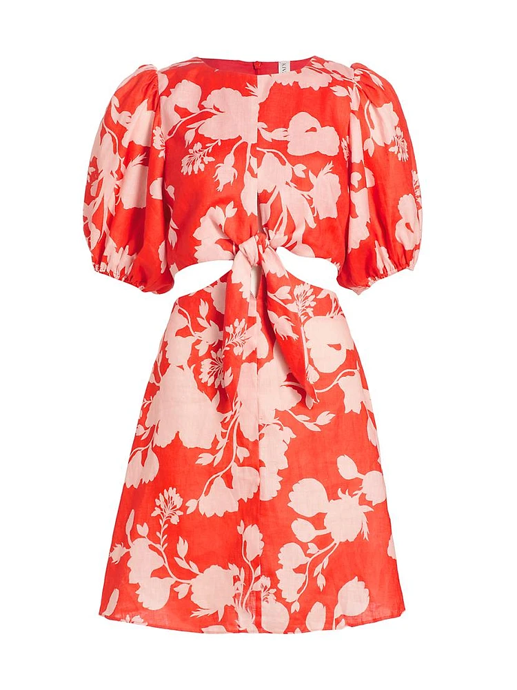 Delfina Floral Linen Minidress