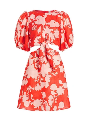 Delfina Floral Linen Minidress