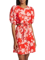 Delfina Floral Linen Minidress