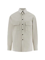 Cotton-Blend Button-Front Shirt