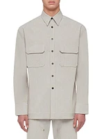 Cotton-Blend Button-Front Shirt