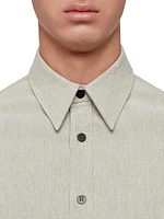 Cotton-Blend Button-Front Shirt