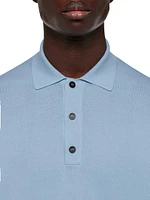 Silk & Cotton-Blend Long-Sleeve Polo Shirt