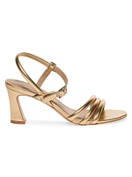 Noor Metallic Leather Strappy Sandals