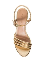 Noor Metallic Leather Strappy Sandals