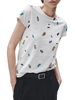 Beetle Print Cotton T-Shirt