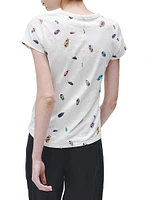 Beetle Print Cotton T-Shirt