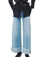 Sofie Crop Wide-Leg Cuff Jeans