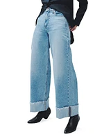 Sofie Crop Wide-Leg Cuff Jeans