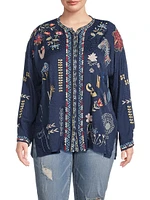 Oanna Embroidered Jacquard Blouse