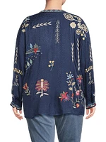 Oanna Embroidered Jacquard Blouse