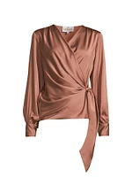 Ines Satin Wrap Blouse