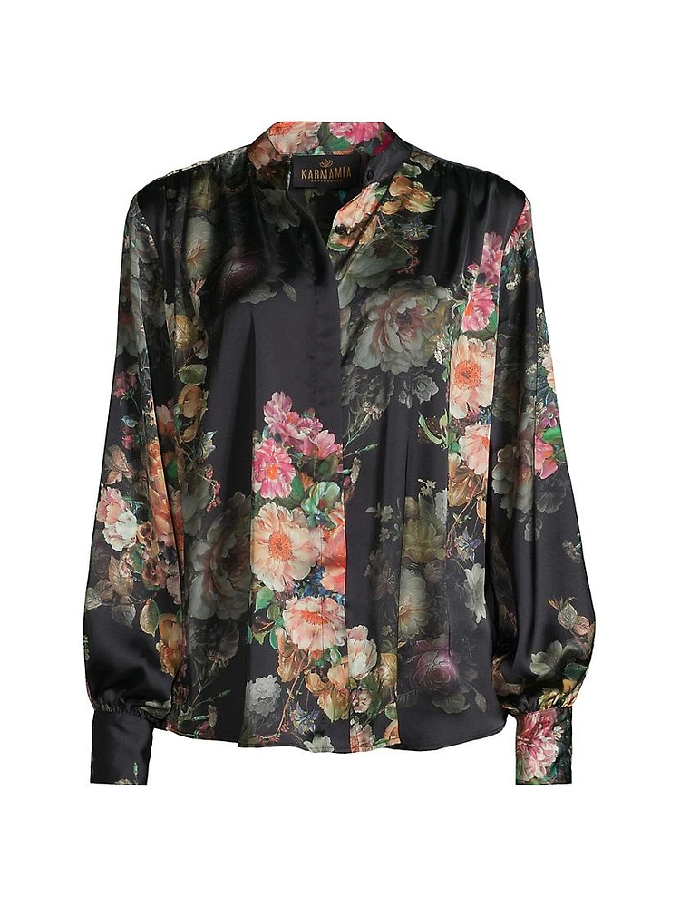 Cornelia Satin Floral Blouse