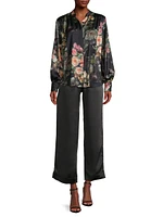 Cornelia Satin Floral Blouse