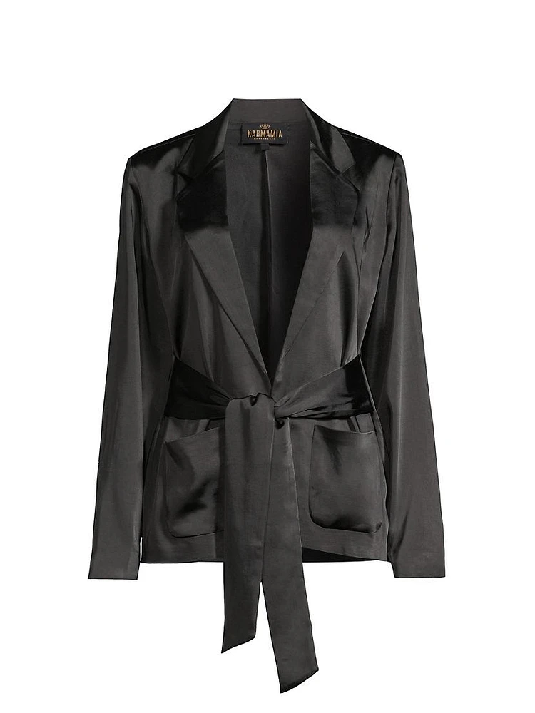 Rex Satin Belted Blazer