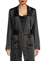 Rex Satin Belted Blazer