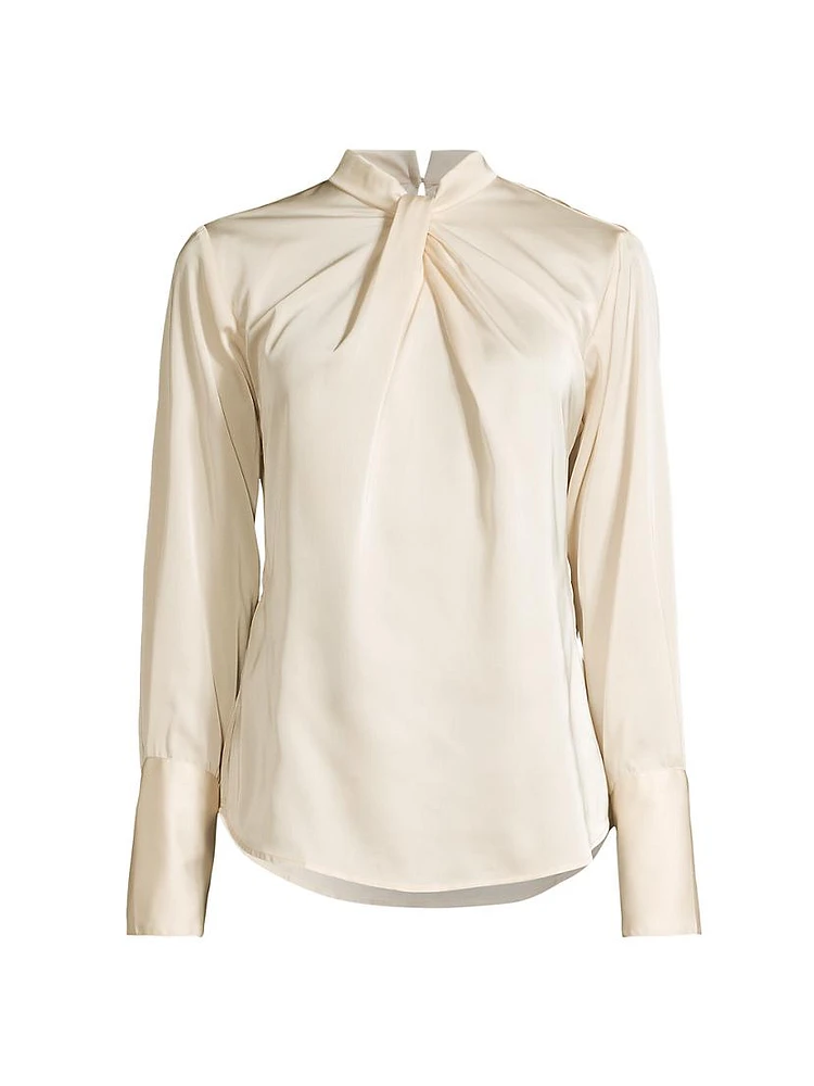 Tara Satin Knotted Blouse