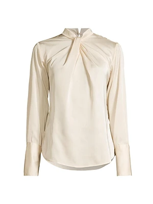 Tara Satin Knotted Blouse