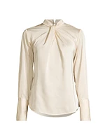 Tara Satin Knotted Blouse