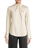 Tara Satin Knotted Blouse